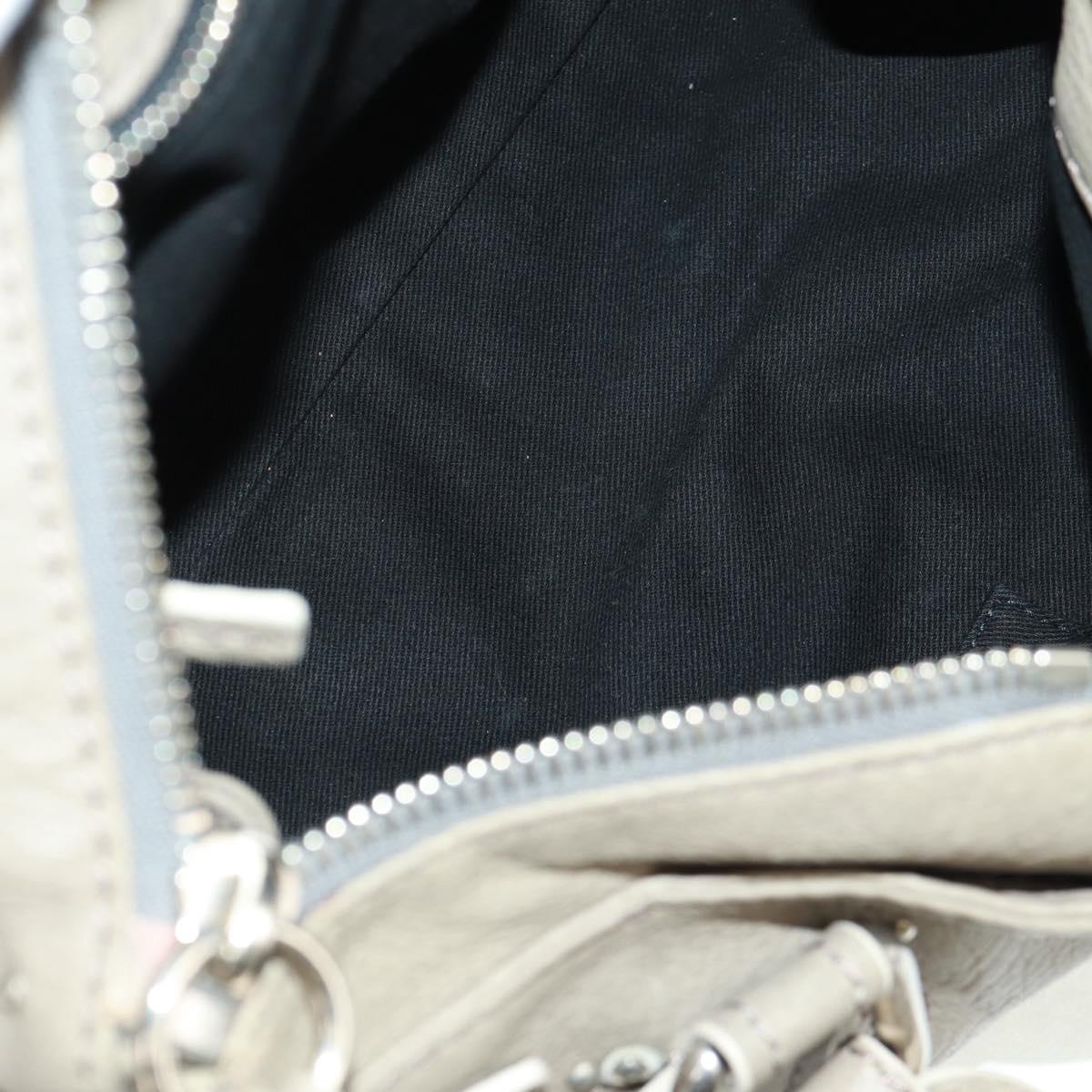 Chloe Paddington Hand Bag Leather Gray Gold Silver Auth am10572V