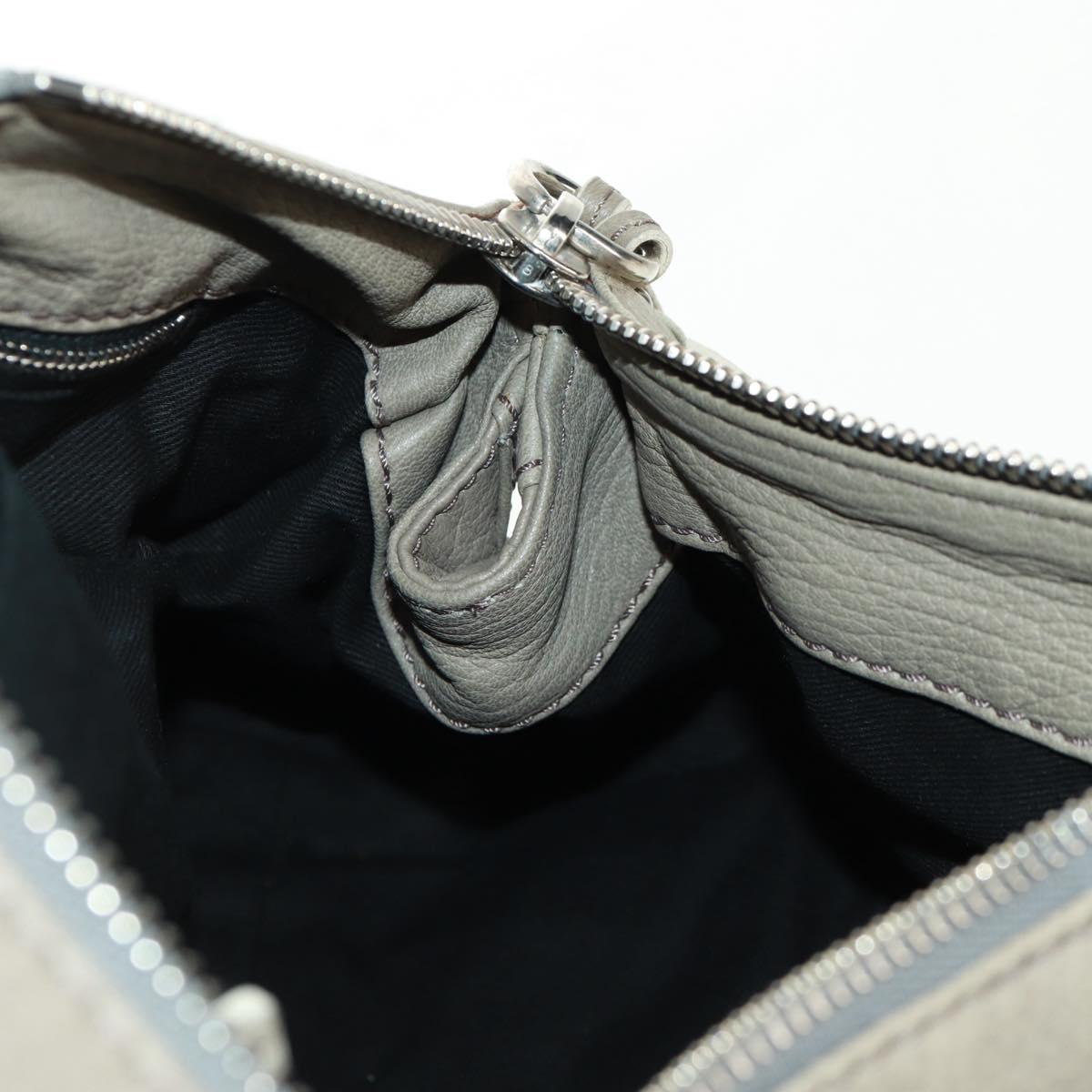 Chloe Paddington Hand Bag Leather Gray Gold Silver Auth am10572V