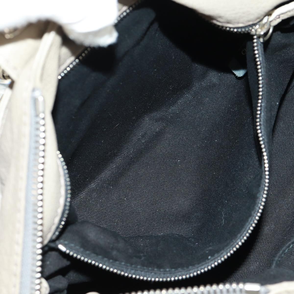 Chloe Paddington Hand Bag Leather Gray Gold Silver Auth am10572V