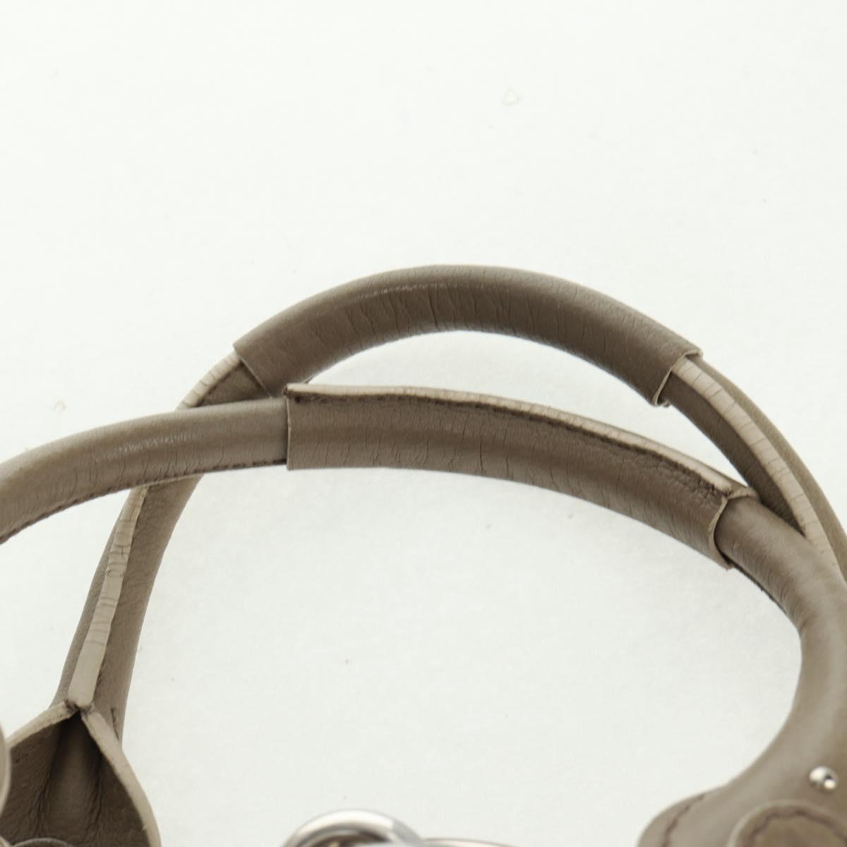 Chloe Paddington Hand Bag Leather Gray Gold Silver Auth am10572V