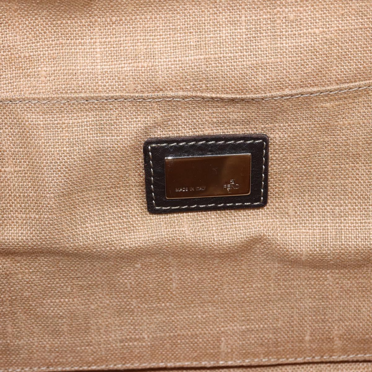 FENDI Zucca Canvas Celeria Hand Bag Brown Black Silver Auth am10578