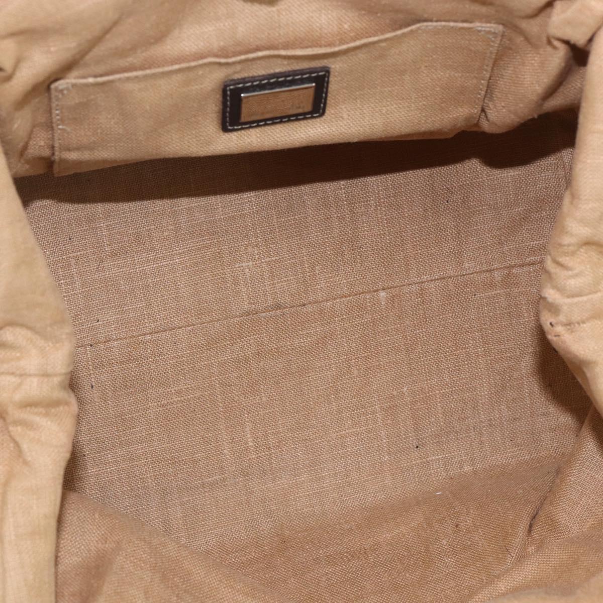 FENDI Zucca Canvas Celeria Hand Bag Brown Black Silver Auth am10578