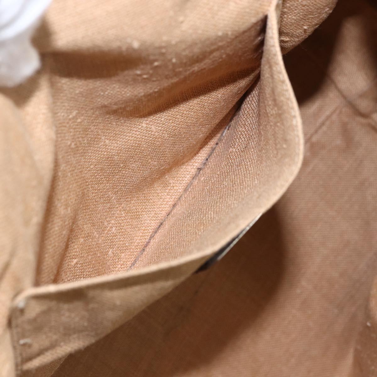 FENDI Zucca Canvas Celeria Hand Bag Brown Black Silver Auth am10578