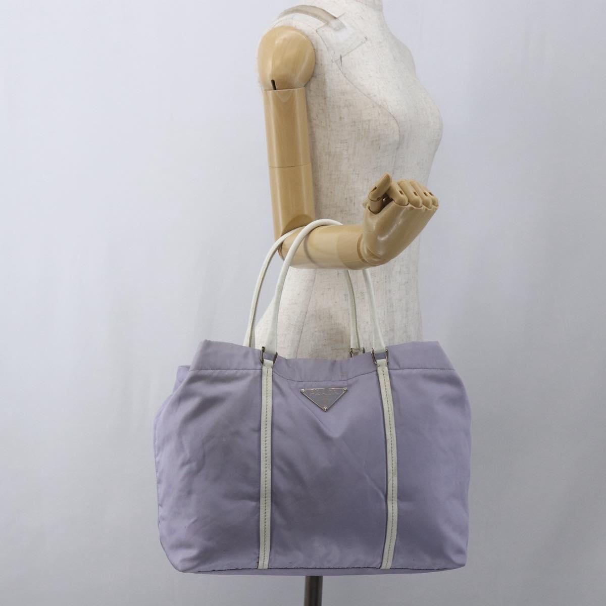 PRADA Backpack Nylon Leather Purple Silver Auth am10579