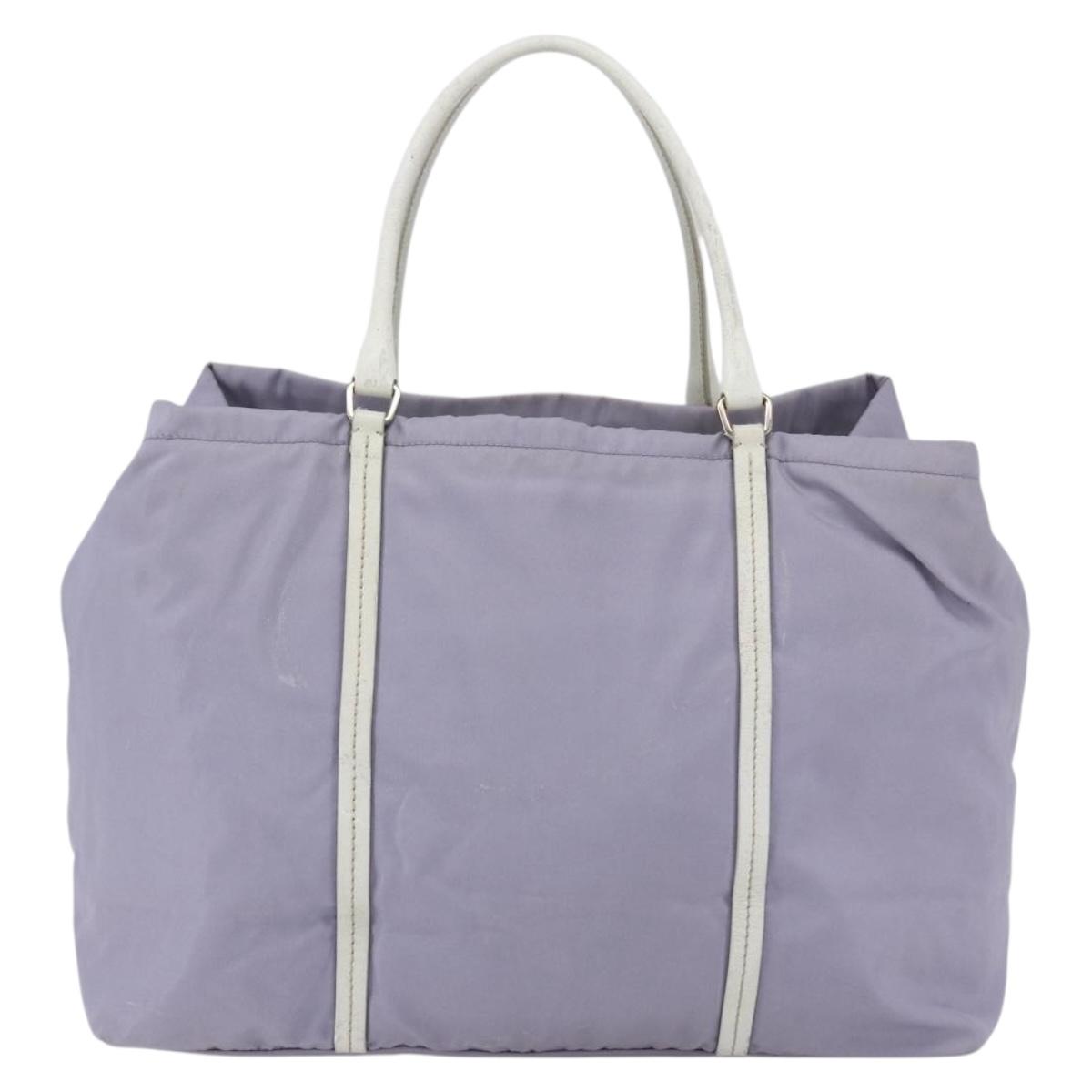 PRADA Backpack Nylon Leather Purple Silver Auth am10579