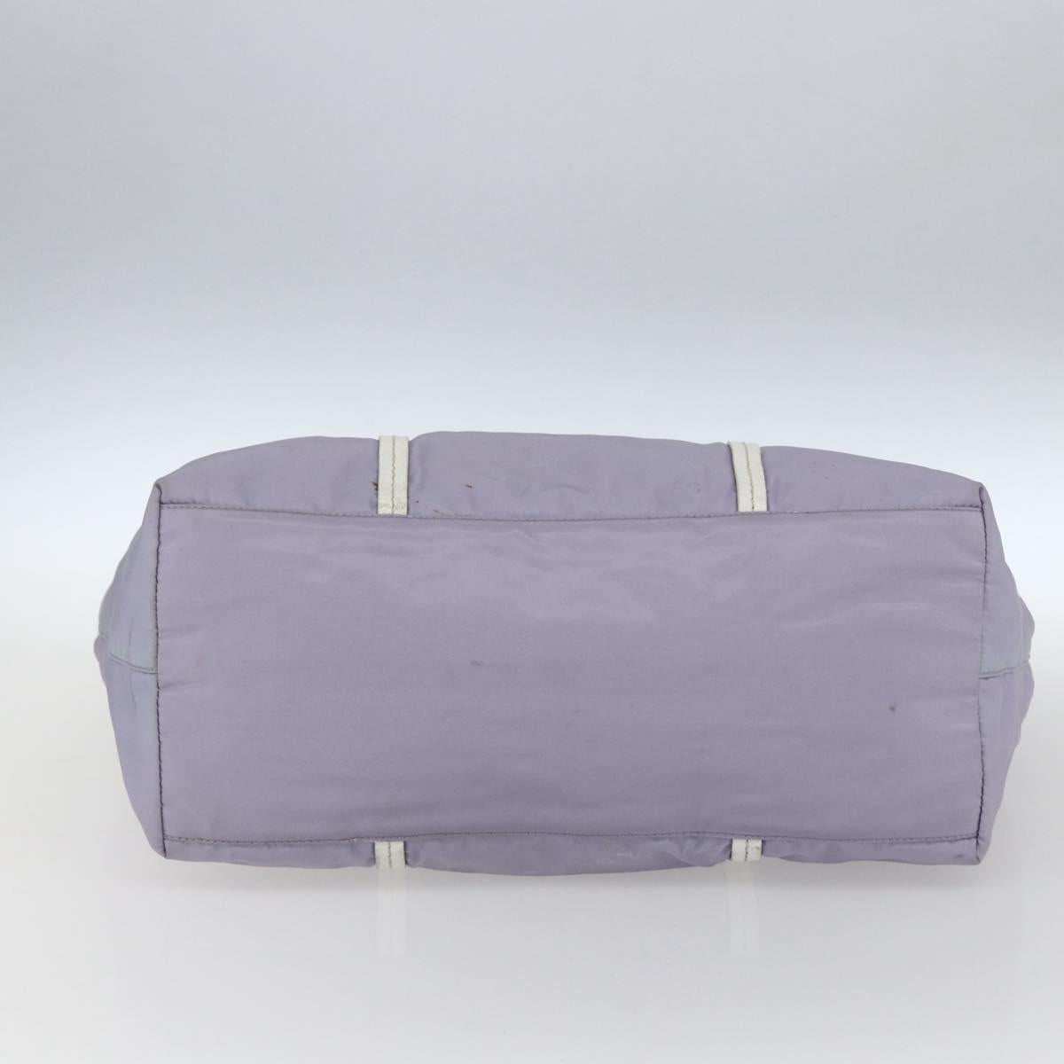PRADA Backpack Nylon Leather Purple Silver Auth am10579