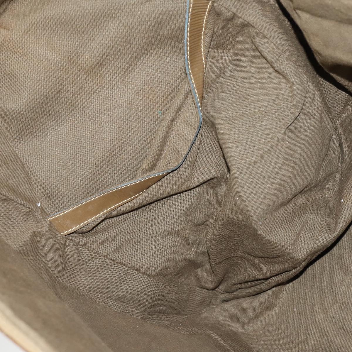 FENDI Zucchino Canvas Boston Bag Coated Canvas Beige Gold Auth am10590