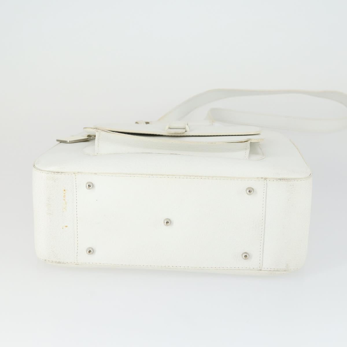 GUCCI Hand Bag Leather 2way White Silver 000 2058 0307 5 Auth am10598