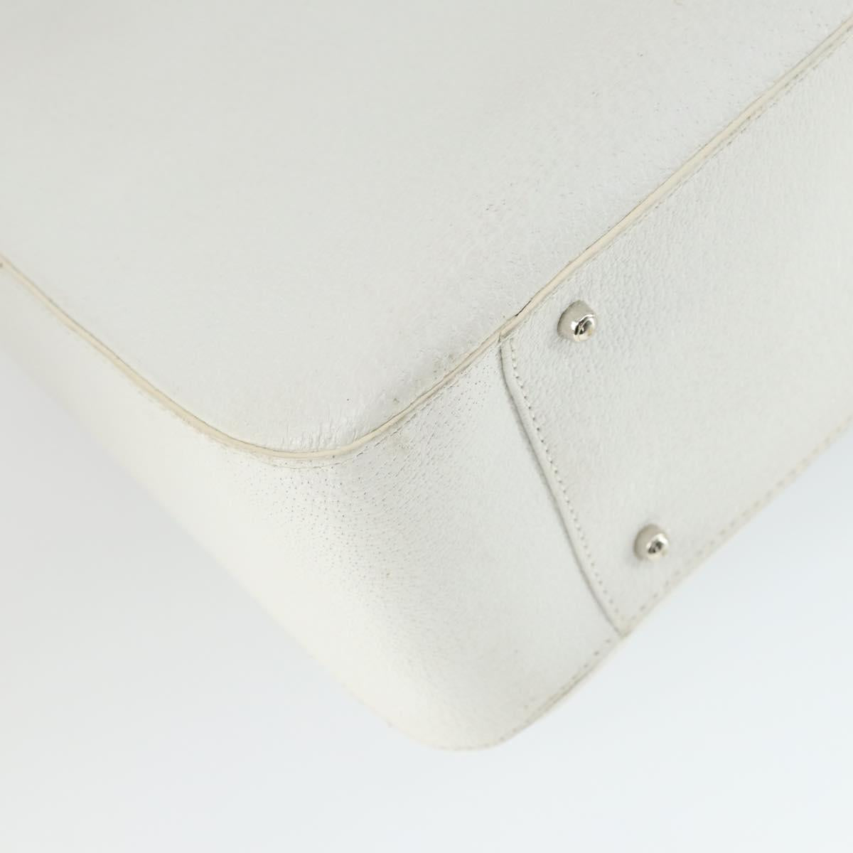 GUCCI Hand Bag Leather 2way White Silver 000 2058 0307 5 Auth am10598