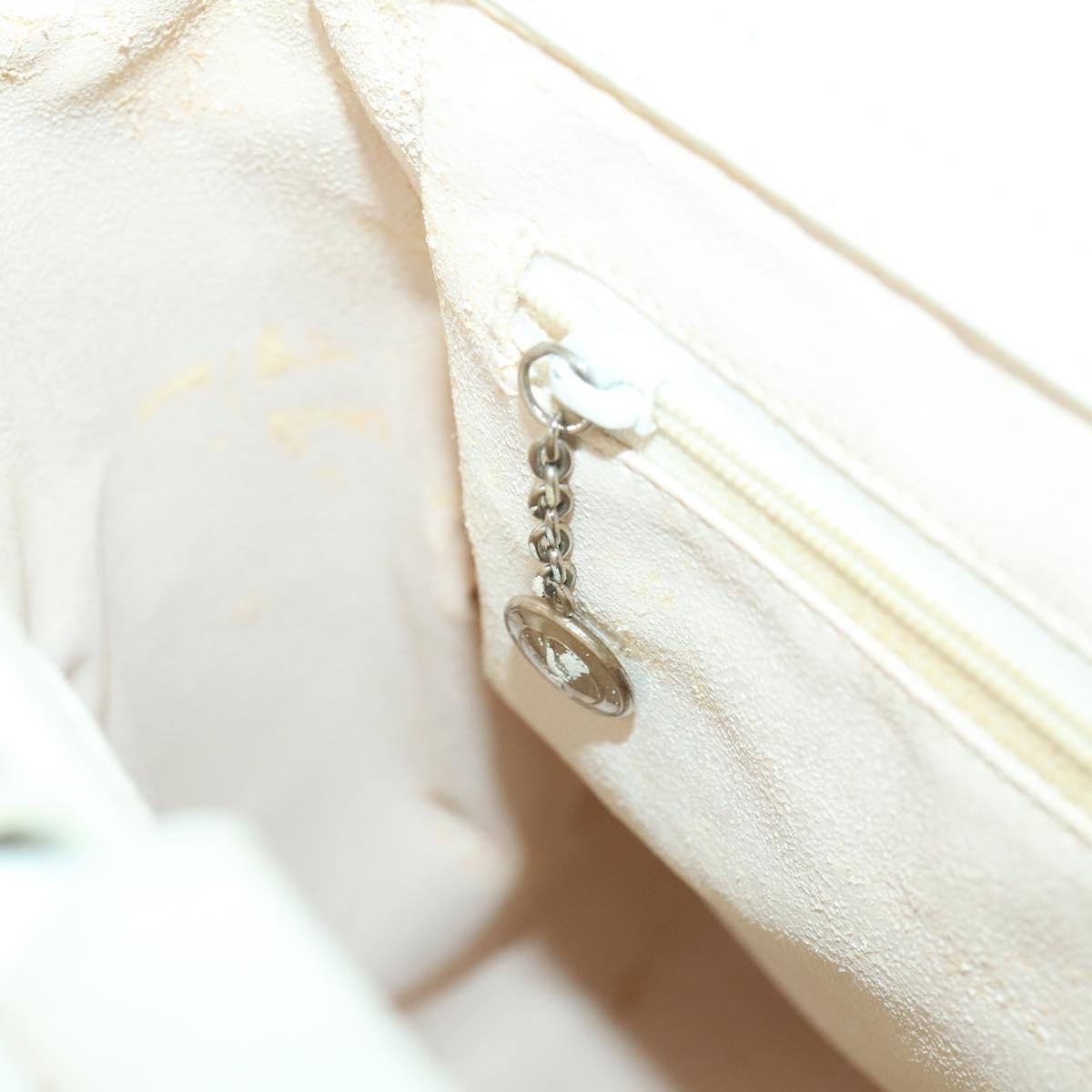 GUCCI Hand Bag Leather 2way White Silver 000 2058 0307 5 Auth am10598