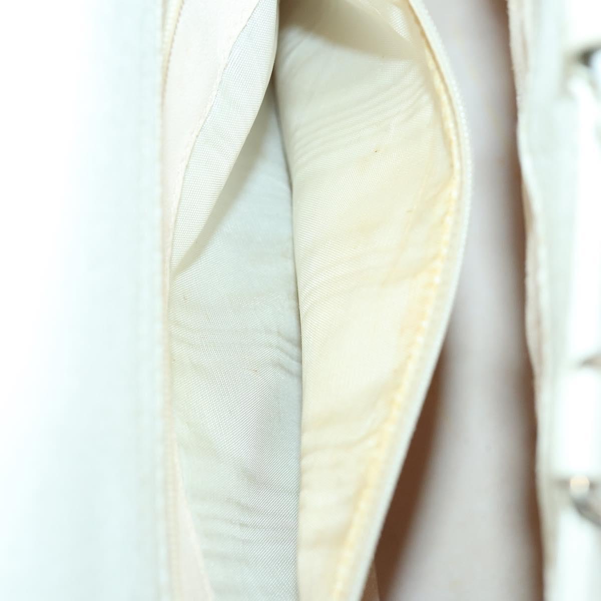 GUCCI Hand Bag Leather 2way White Silver 000 2058 0307 5 Auth am10598