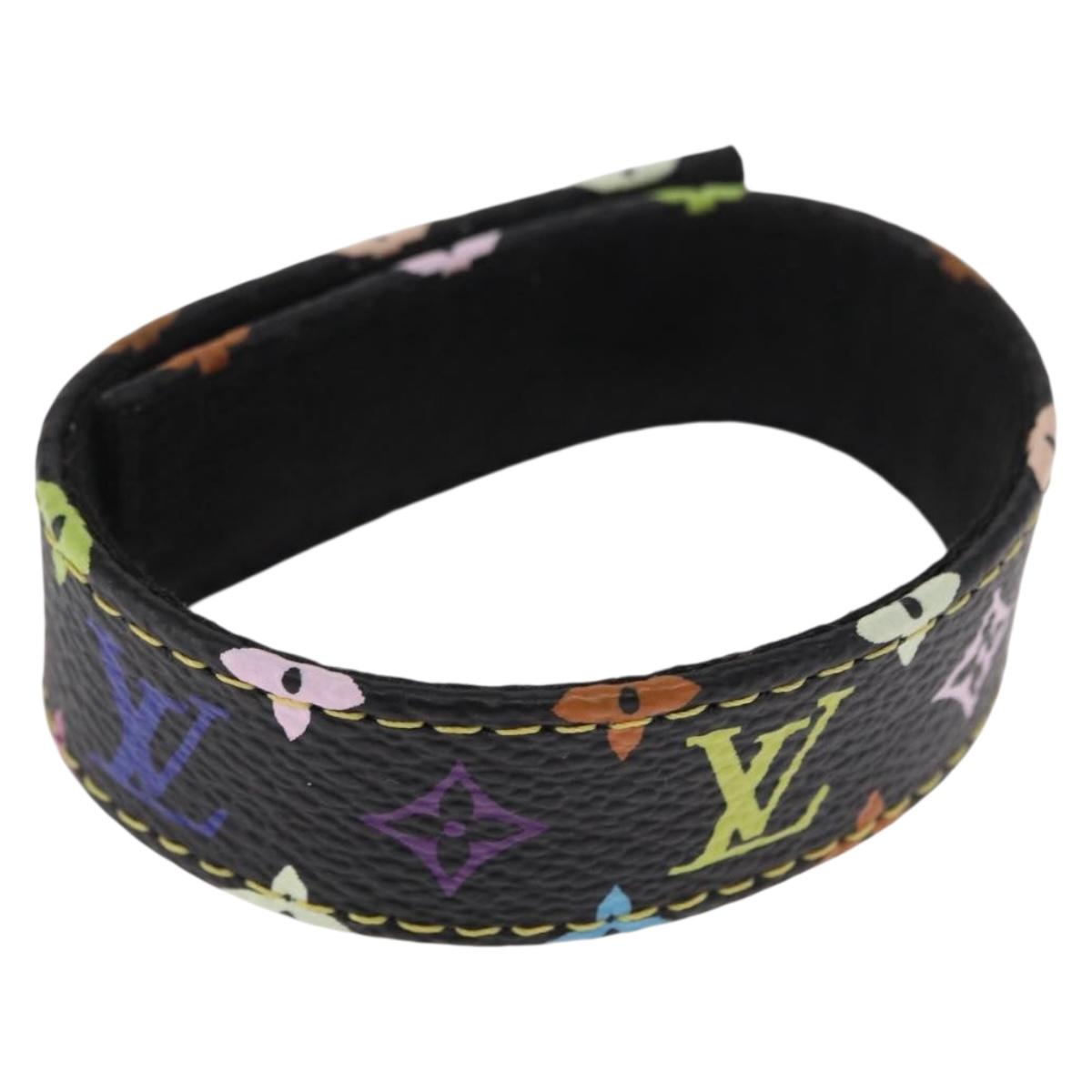 LOUIS VUITTON Monogram Multicolor South Court Bracelet Black LV Auth am10600V