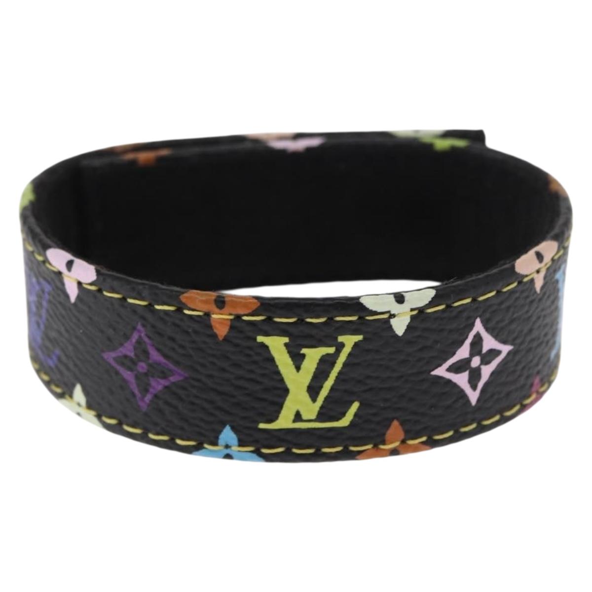 LOUIS VUITTON Monogram Multicolor South Court Bracelet Black LV Auth am10600V