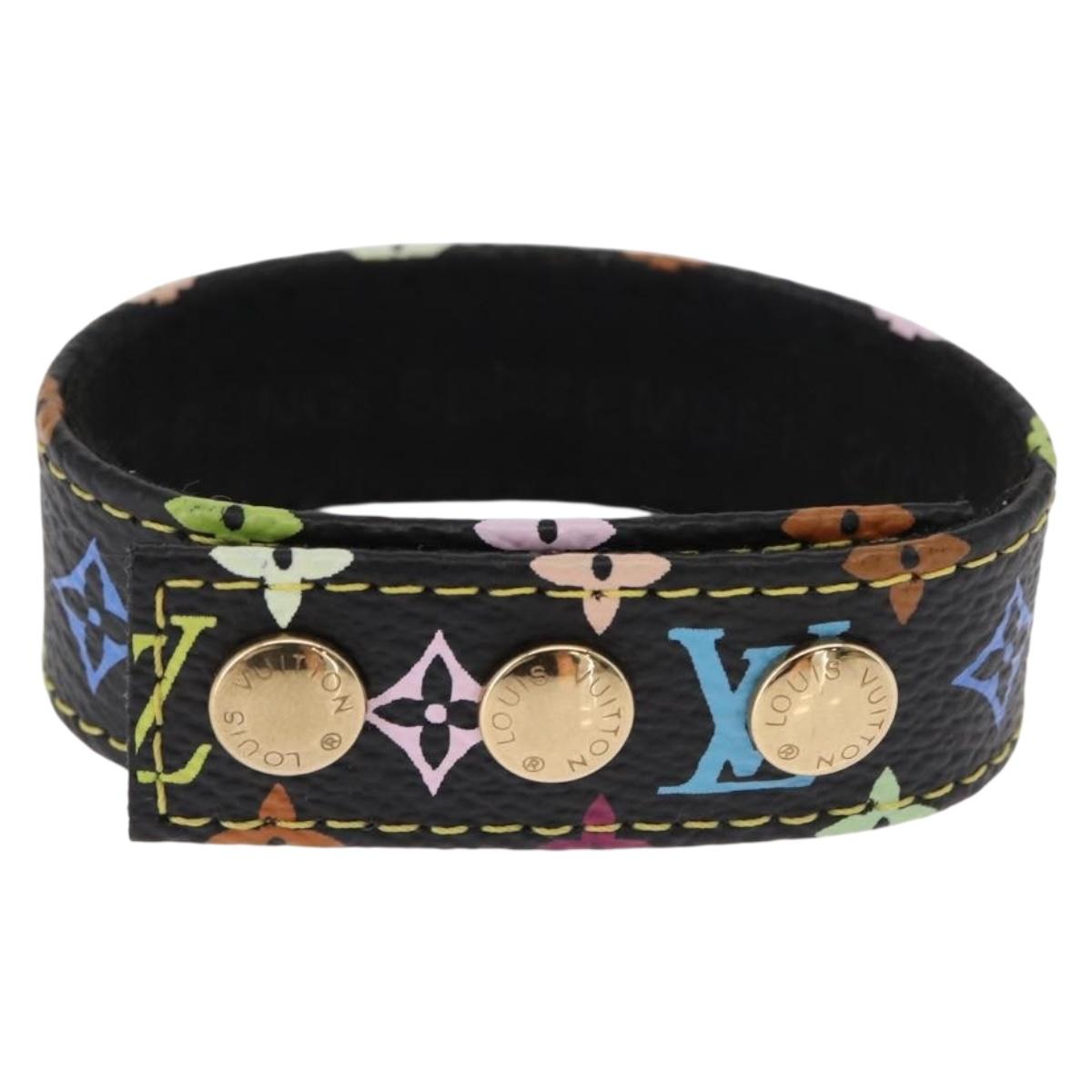 LOUIS VUITTON Monogram Multicolor South Court Bracelet Black LV Auth am10600V