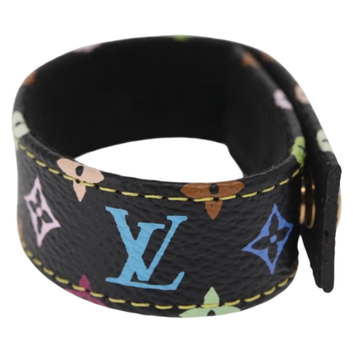 LOUIS VUITTON Monogram Multicolor South Court Bracelet Black LV Auth am10600V