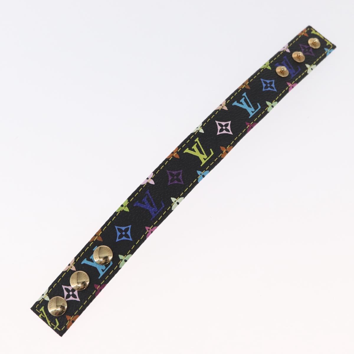 LOUIS VUITTON Monogram Multicolor South Court Bracelet Black LV Auth am10600V