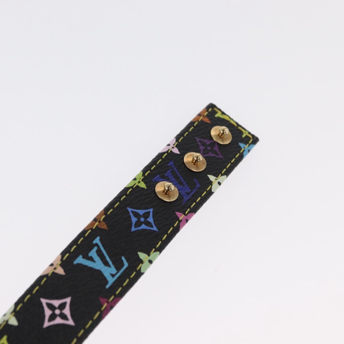 LOUIS VUITTON Monogram Multicolor South Court Bracelet Black LV Auth am10600V