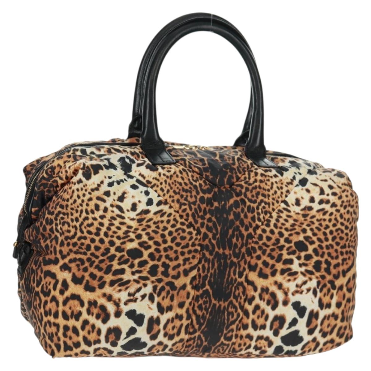 SAINT LAURENT Easy Boston Bag Nylon Leather Yellow Gold Auth am10602V