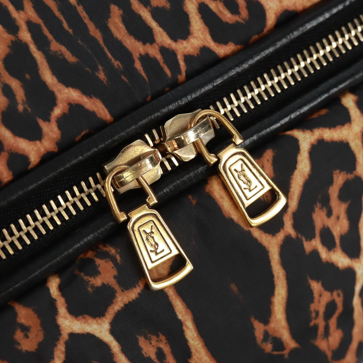 SAINT LAURENT Easy Boston Bag Nylon Leather Yellow Gold Auth am10602V