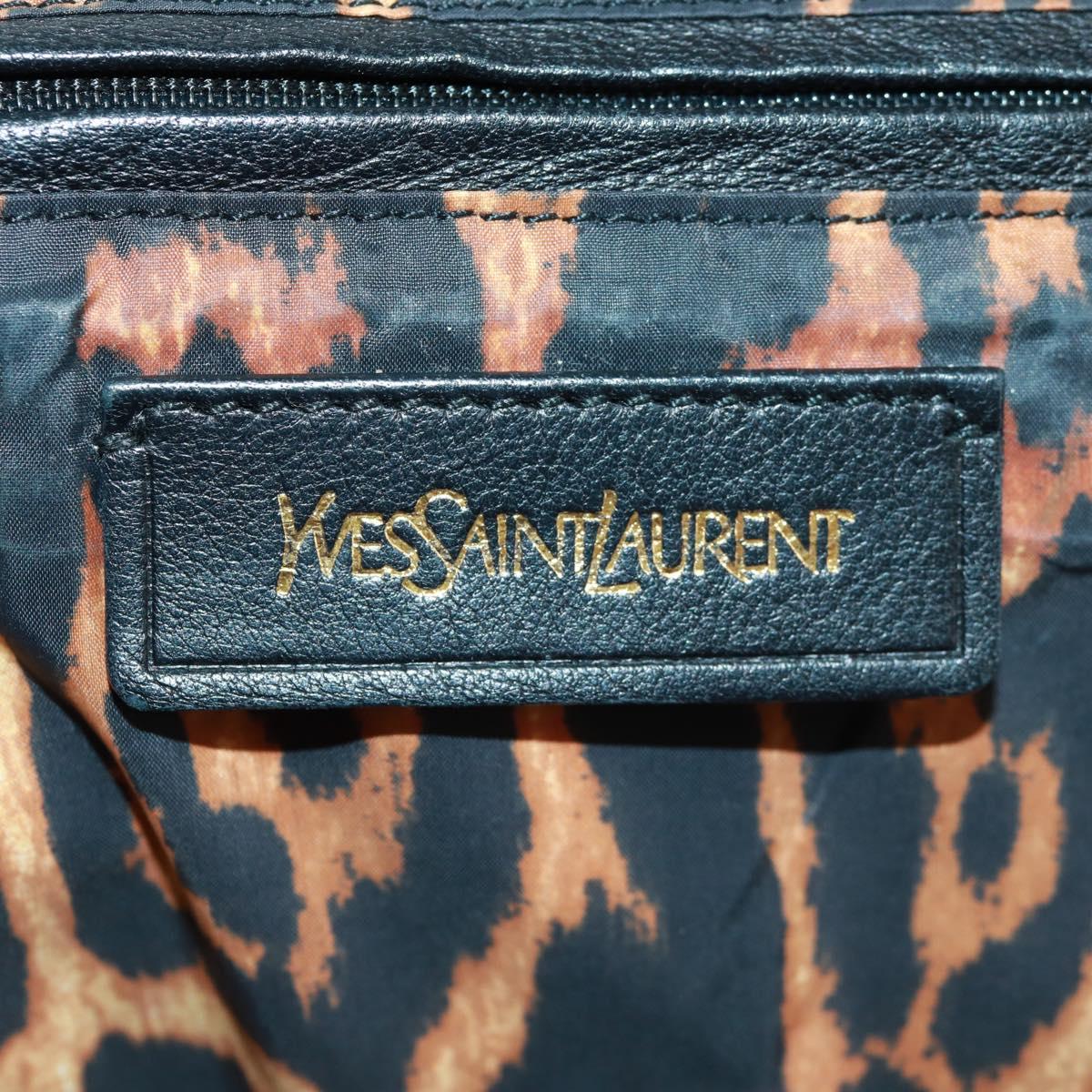 SAINT LAURENT Easy Boston Bag Nylon Leather Yellow Gold Auth am10602V