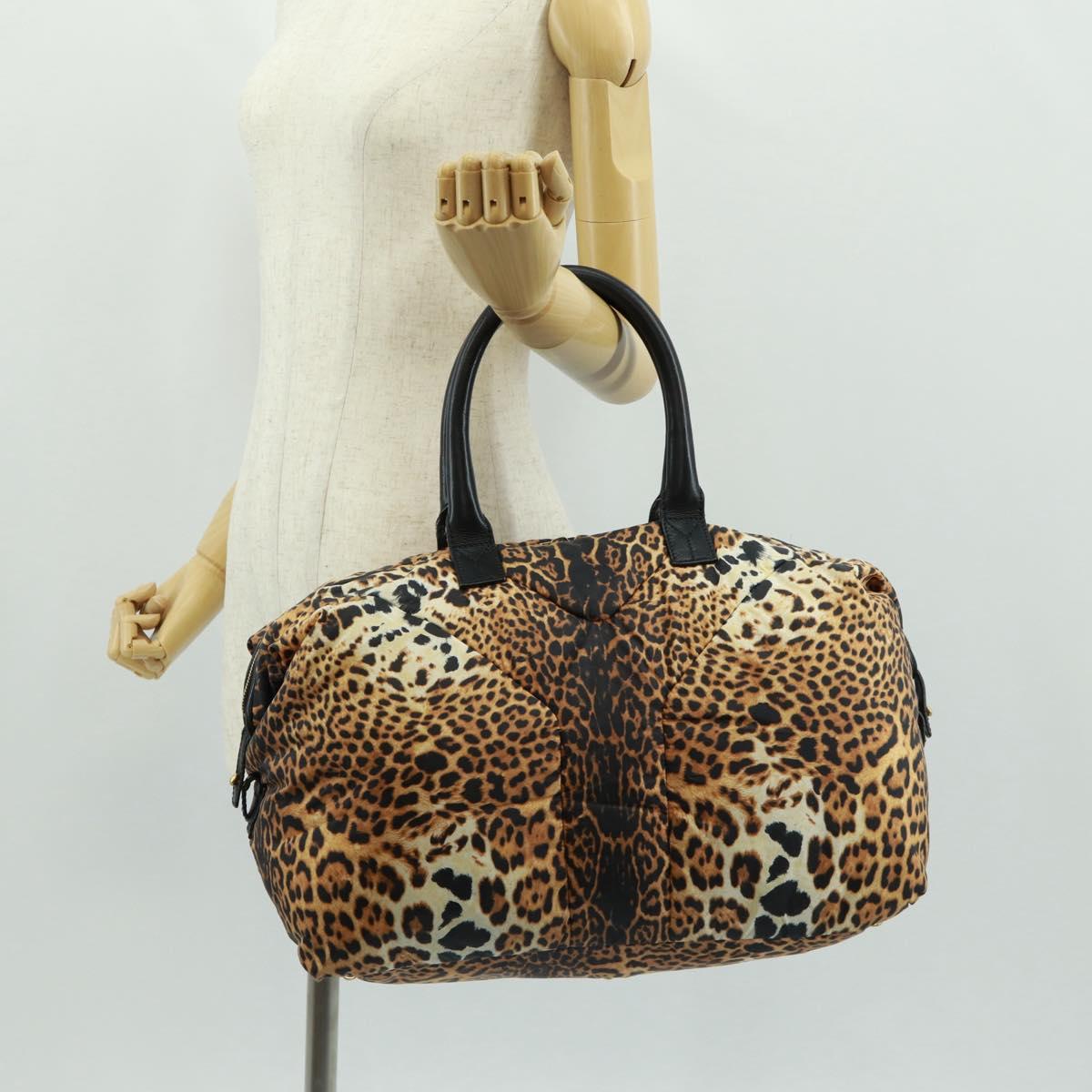 SAINT LAURENT Easy Boston Bag Nylon Leather Yellow Gold Auth am10602V