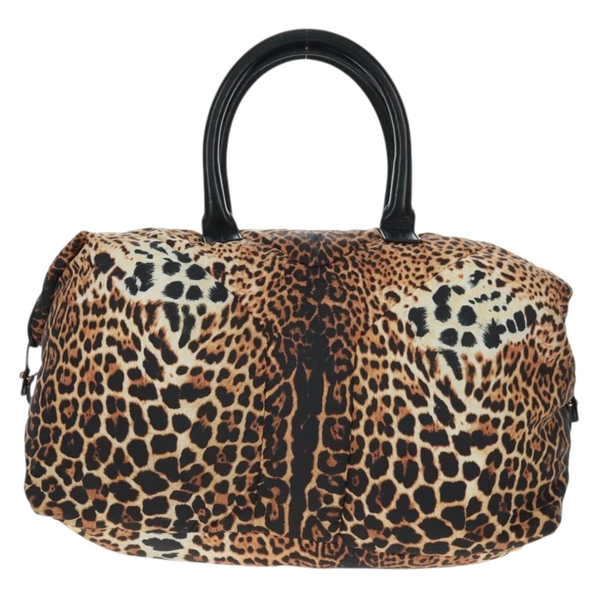 SAINT LAURENT Easy Boston Bag Nylon Leather Yellow Gold Auth am10602V