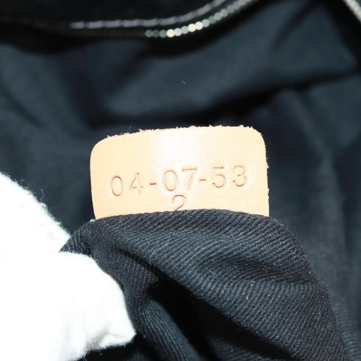 Chloe Chain Paddington Hand Bag Leather Black Gold Silver Auth am10606V