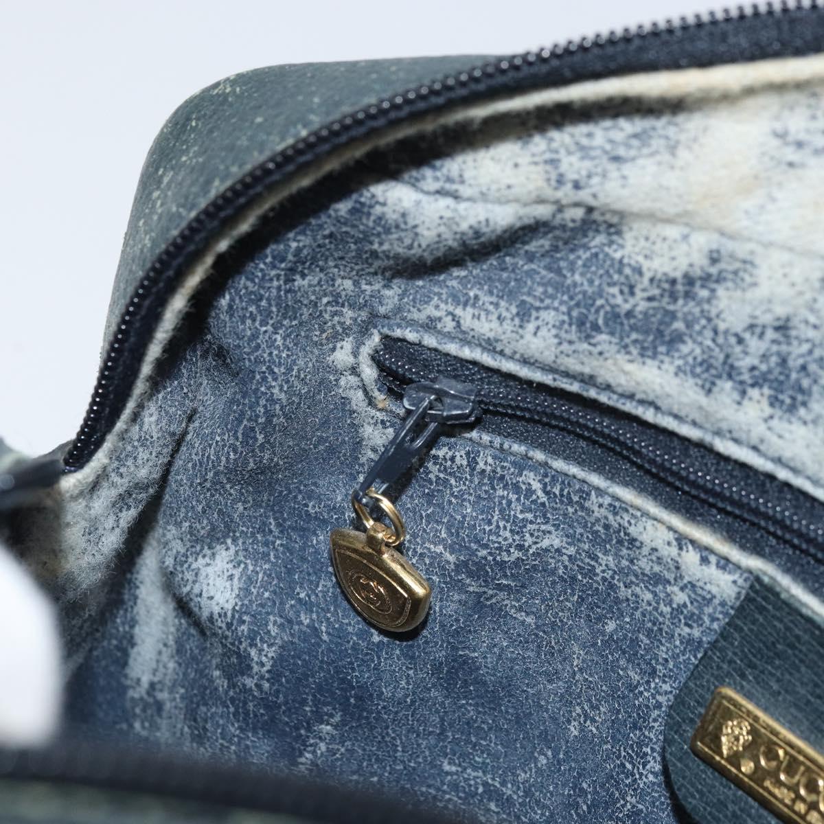 GUCCI Micro GG Supreme Sherry Line Bag PVC Navy Gold 001 56 0852 Auth am10608