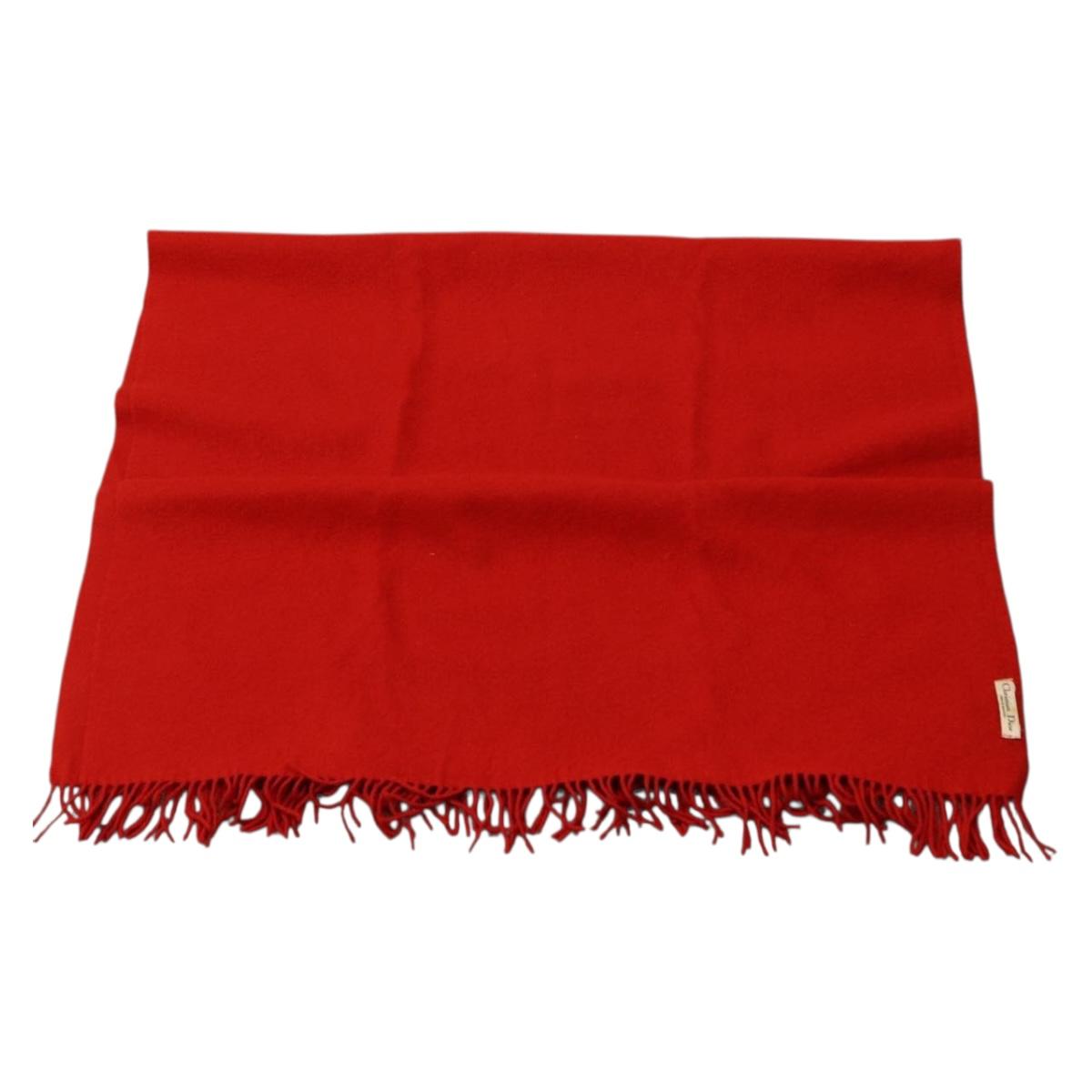 Christian Dior Stole Wool Red Auth am10612