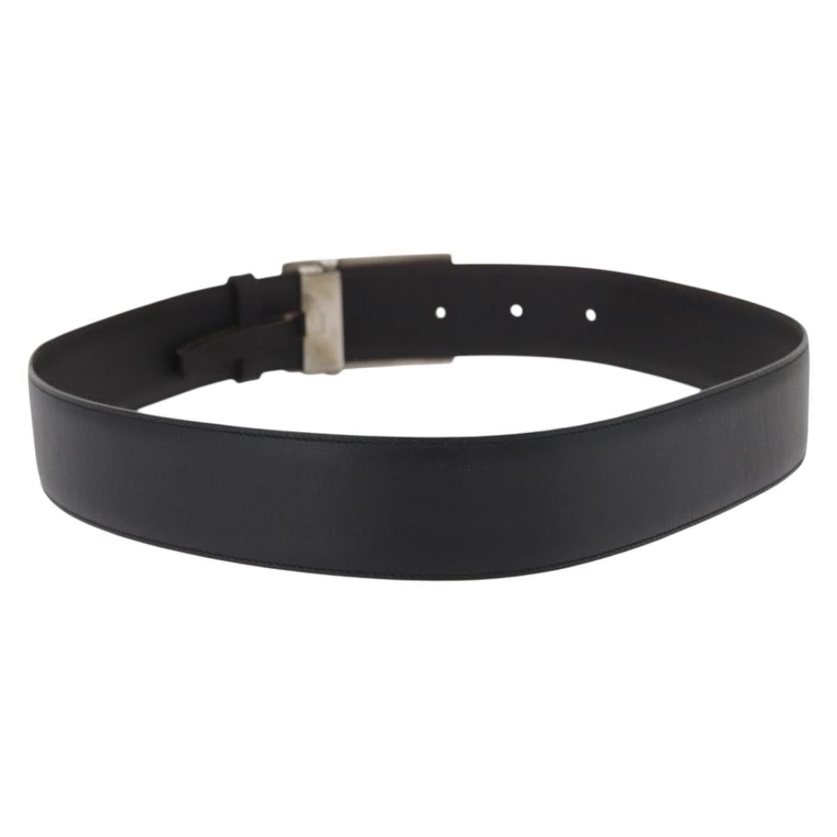 CARTIER Adjustable Belt Leather 32.3""-34.6"" Black Auth am10618V