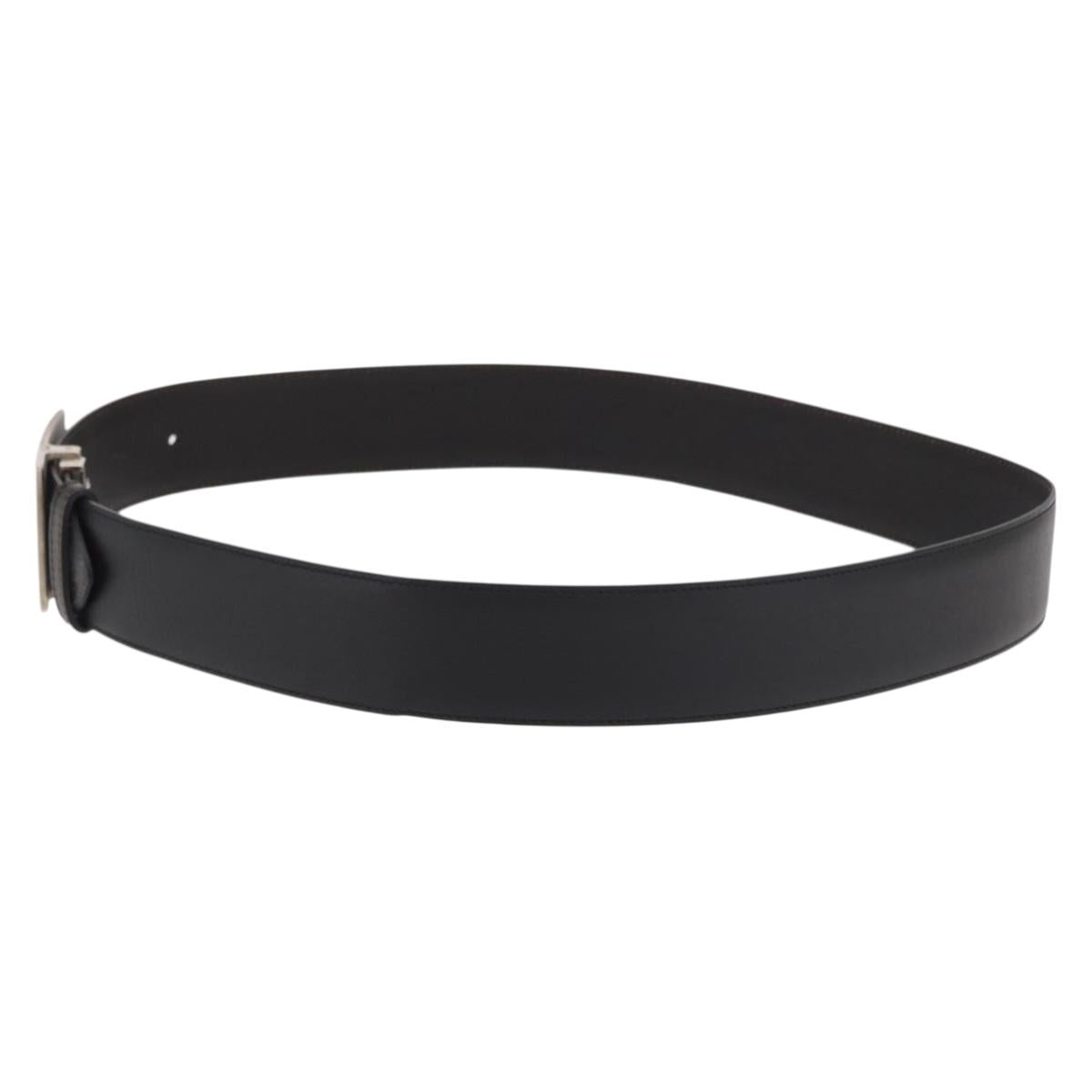 CARTIER Adjustable Belt Leather 32.3""-34.6"" Black Auth am10618V