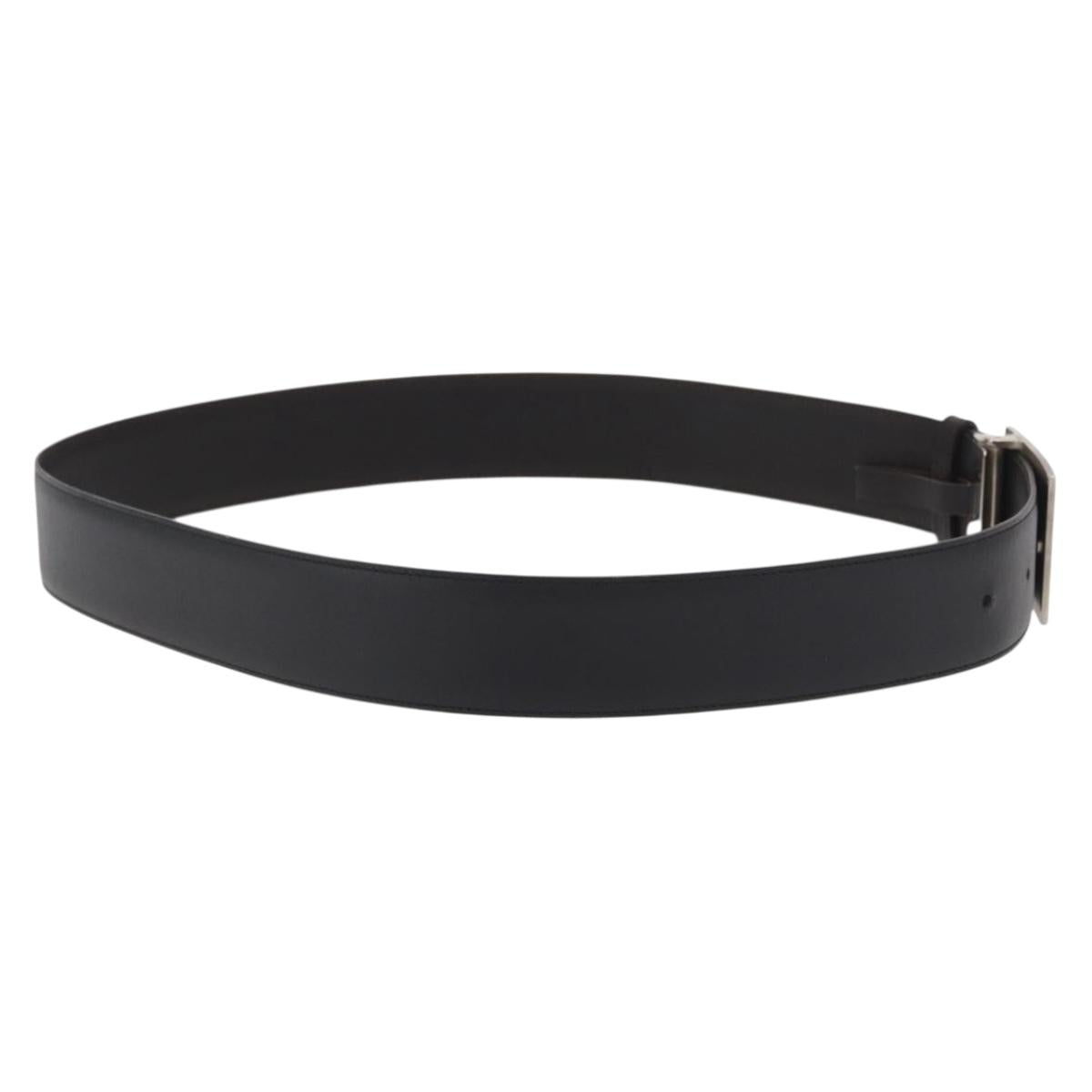 CARTIER Adjustable Belt Leather 32.3""-34.6"" Black Auth am10618V