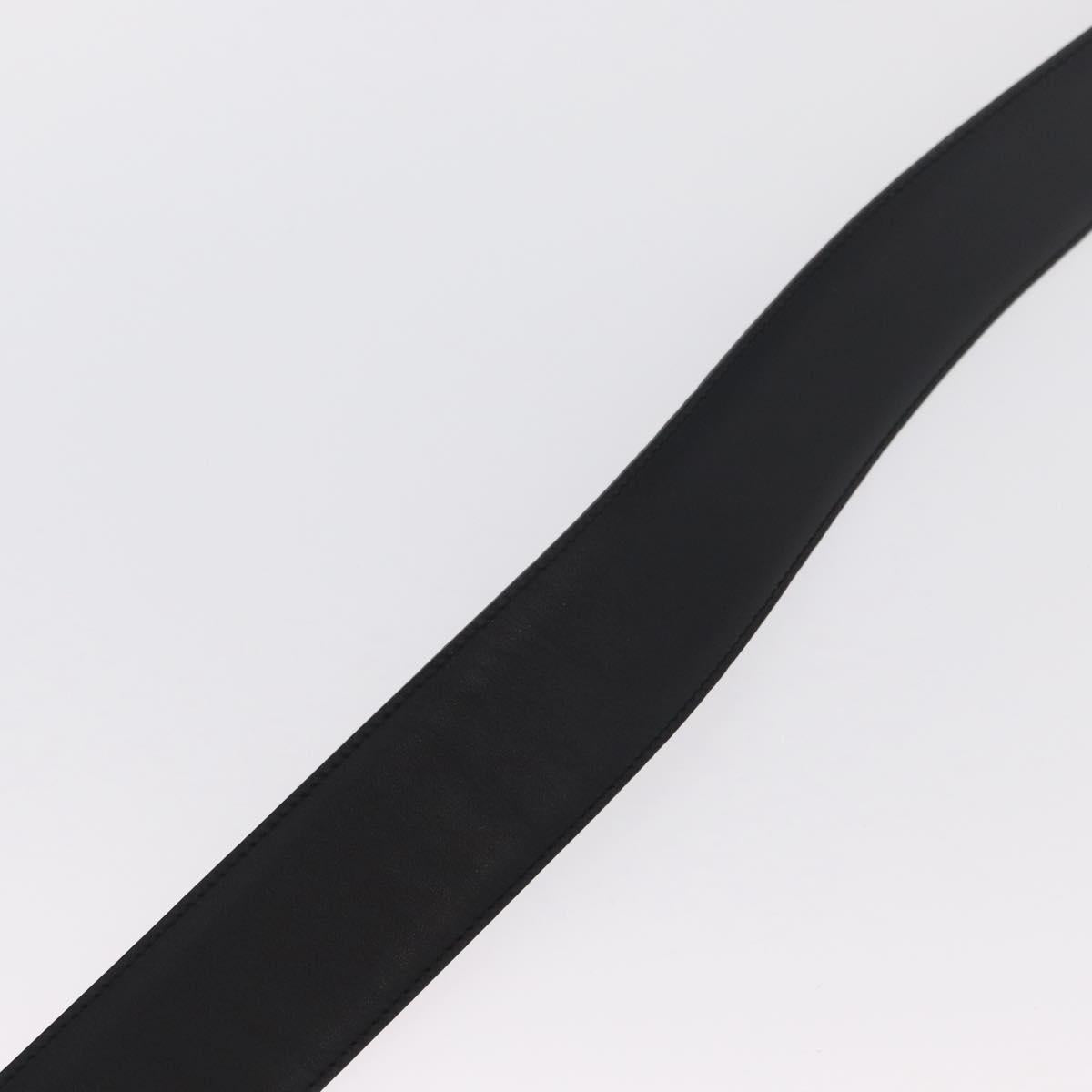 CARTIER Adjustable Belt Leather 32.3""-34.6"" Black Auth am10618V