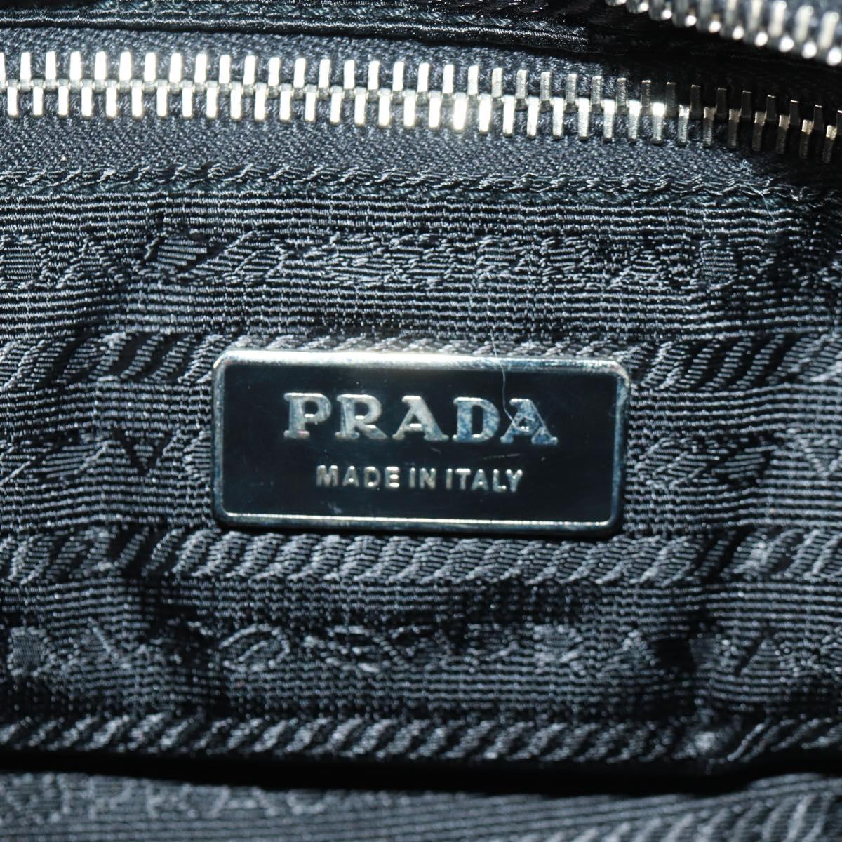 PRADA Shoulder Bag Nylon Leather Black Silver Auth am10628V