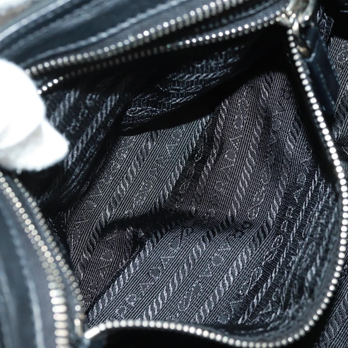 PRADA Shoulder Bag Nylon Leather Black Silver Auth am10628V