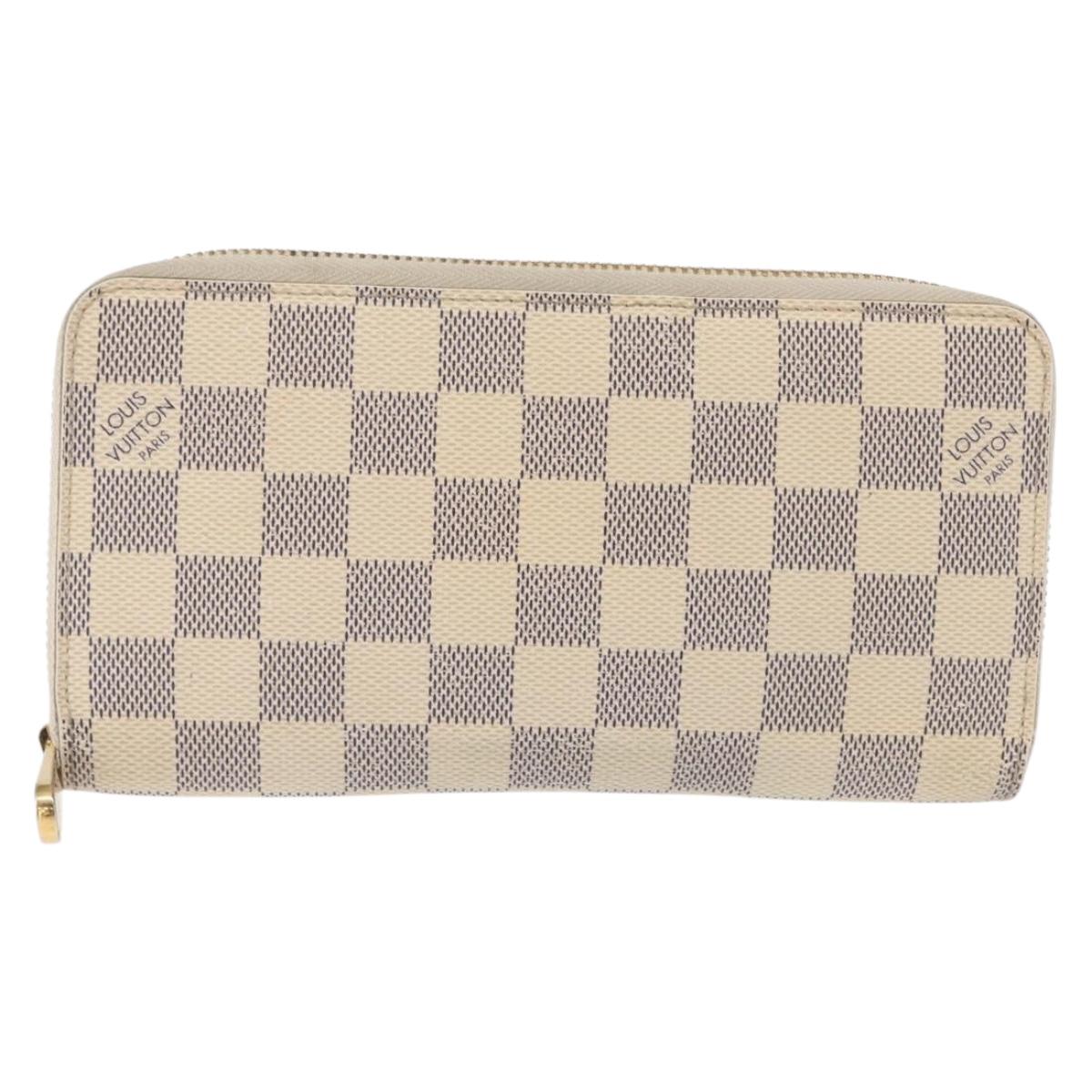 LOUIS VUITTON Damier Azur Zippy Wallet Long Wallet N60019 LV Auth am10637