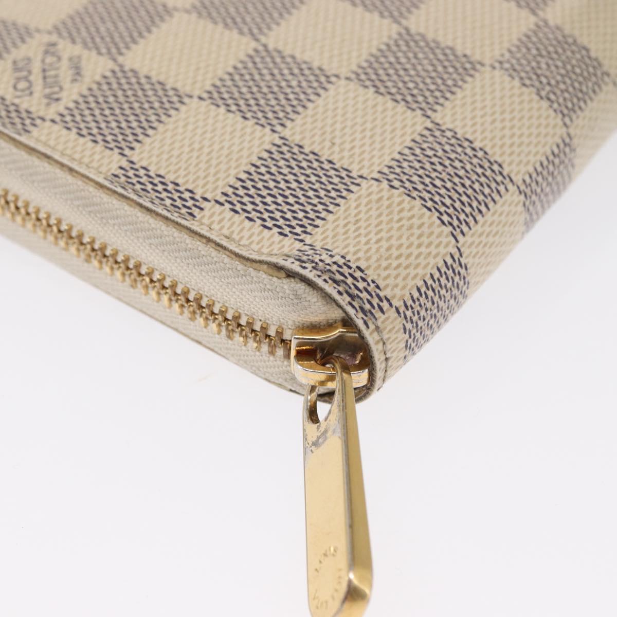LOUIS VUITTON Damier Azur Zippy Wallet Long Wallet N60019 LV Auth am10637