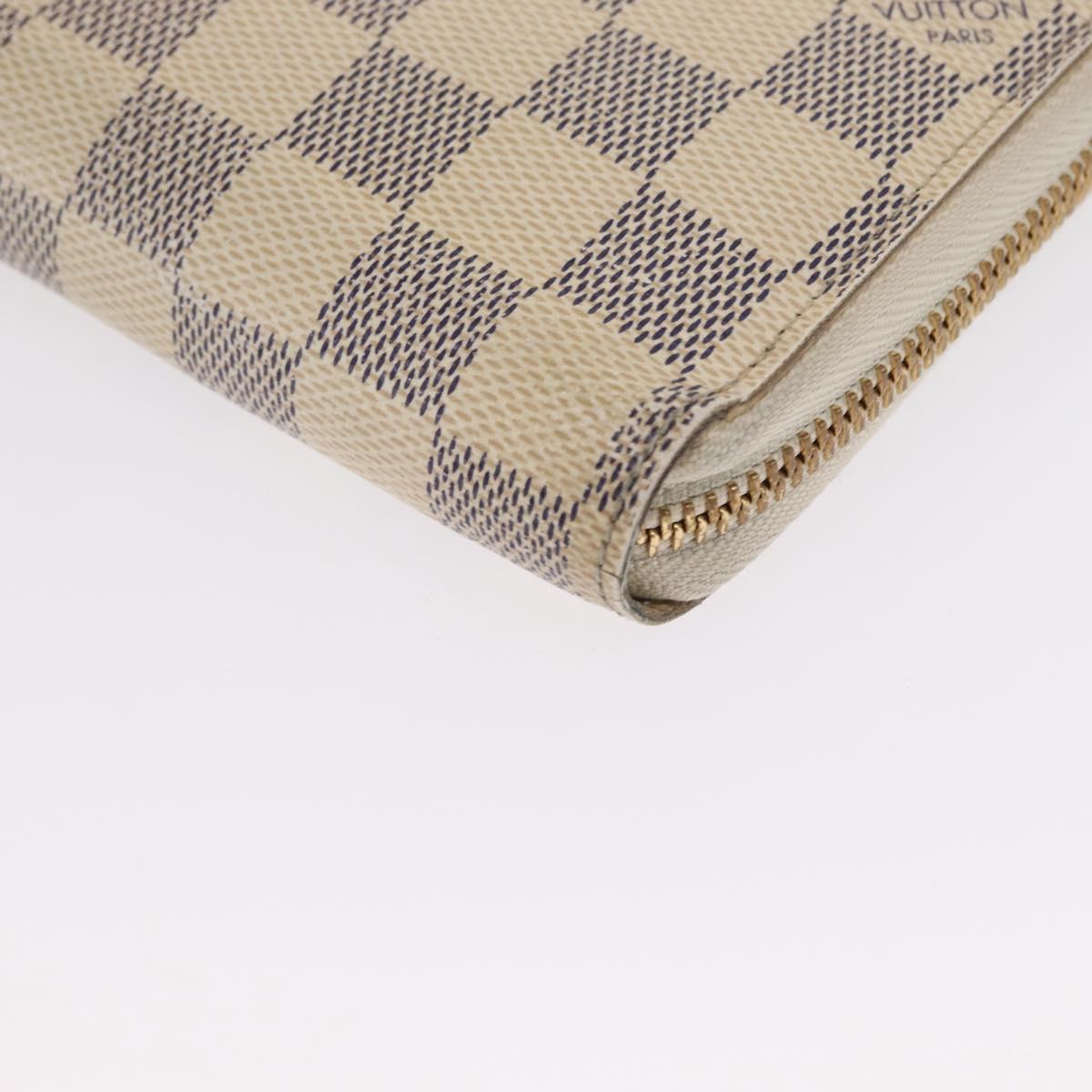 LOUIS VUITTON Damier Azur Zippy Wallet Long Wallet N60019 LV Auth am10637
