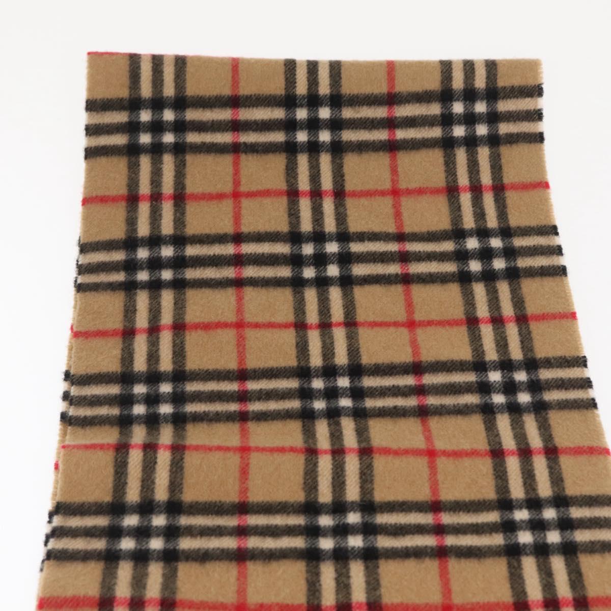 Burberrys Nova Check Scarf Wool Beige Auth am10640