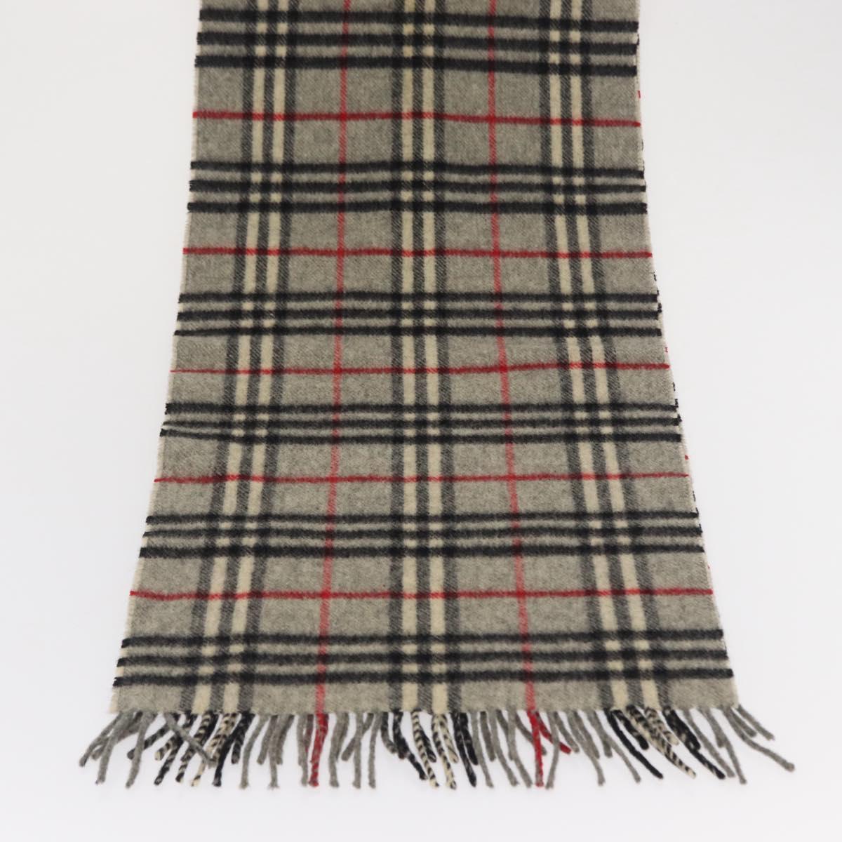 Burberrys Nova Check Scarf Wool Gray Auth am10645