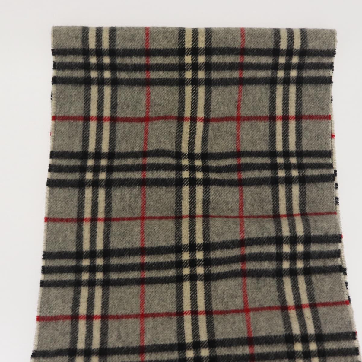 Burberrys Nova Check Scarf Wool Gray Auth am10645