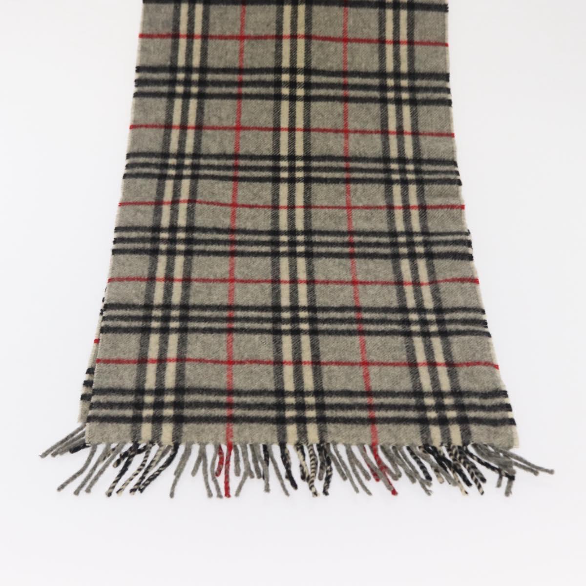 Burberrys Nova Check Scarf Wool Gray Auth am10645
