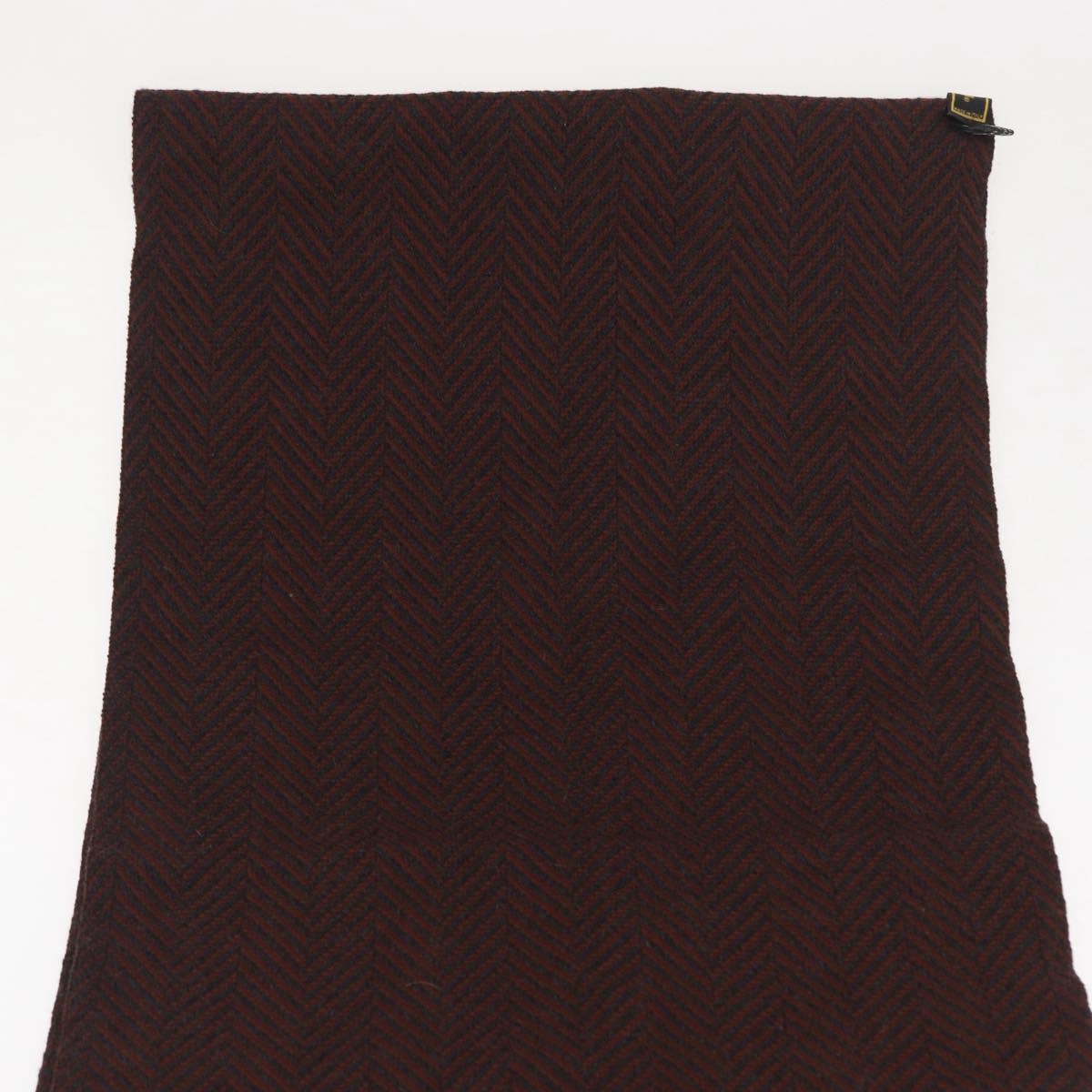FENDI Zucca Scarf Wool Brown Black Auth am10646