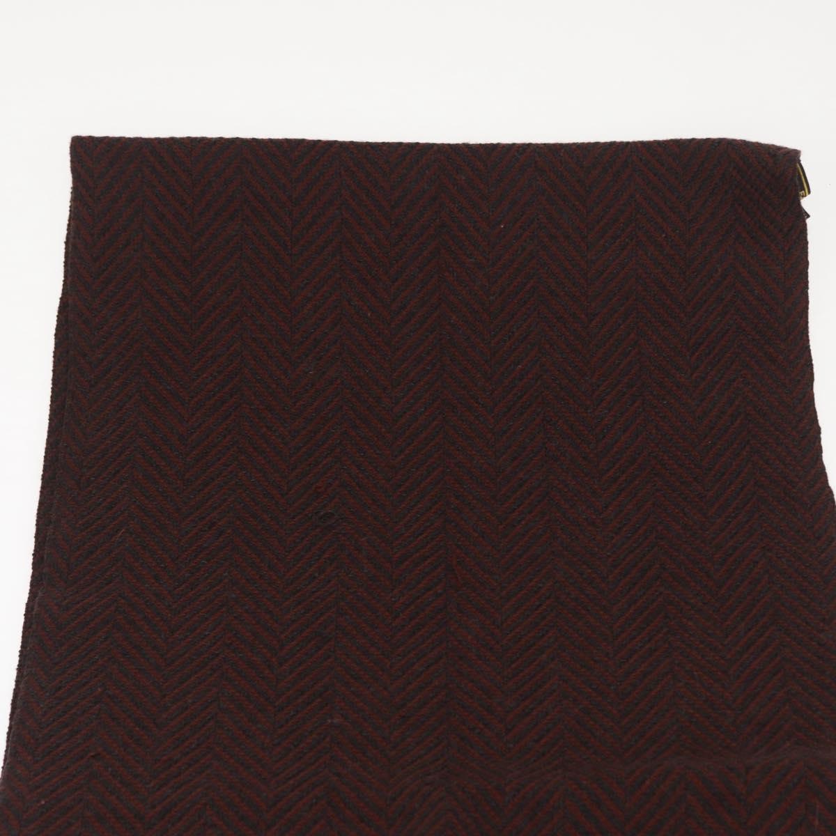 FENDI Zucca Scarf Wool Brown Black Auth am10646