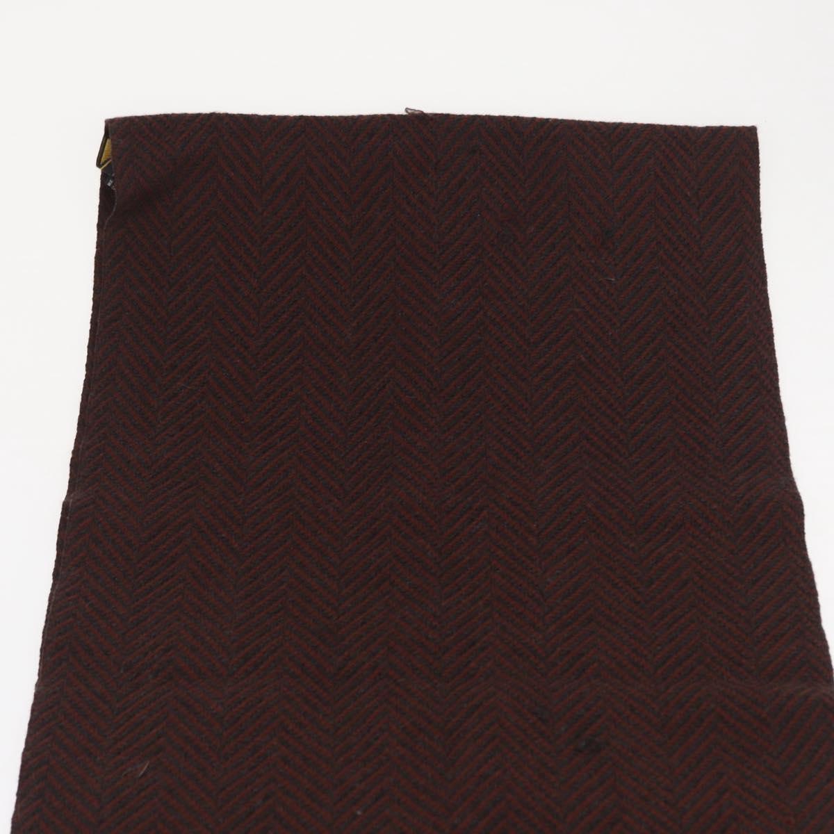 FENDI Zucca Scarf Wool Brown Black Auth am10646