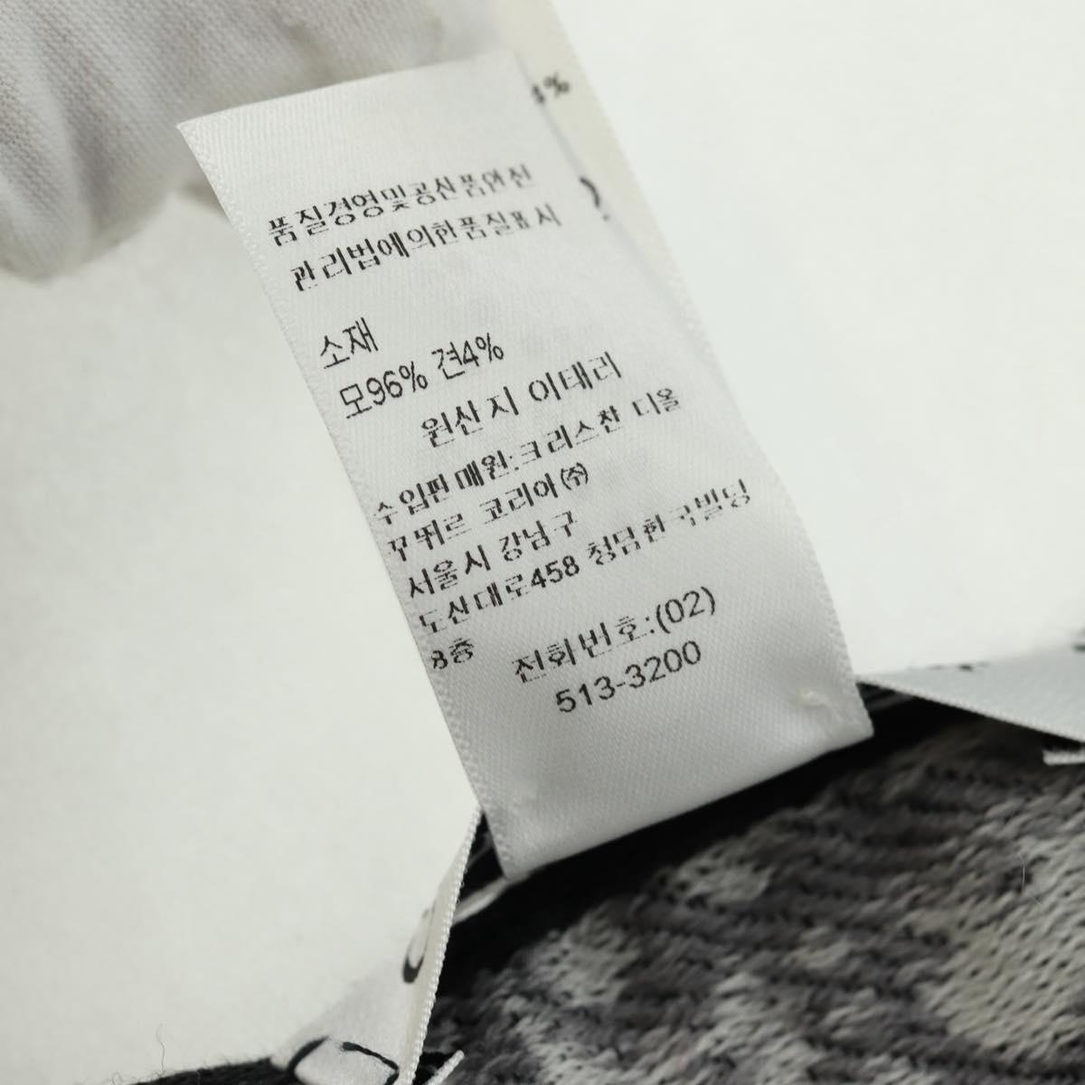 Christian Dior Oblique Big Scarf Wool Black Auth am10653V