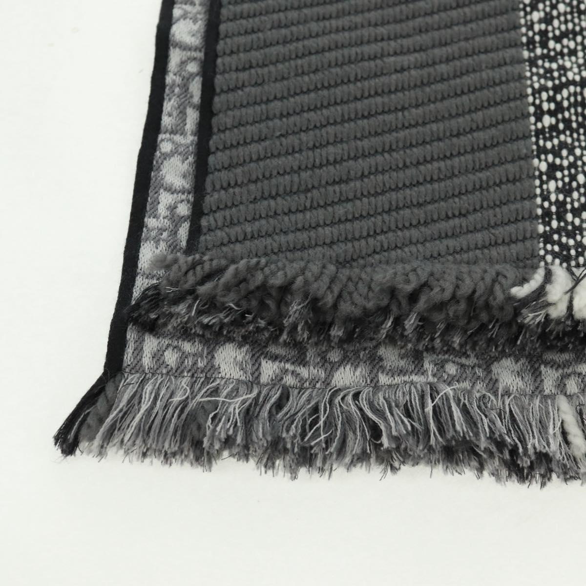 Christian Dior Oblique Big Scarf Wool Black Auth am10653V