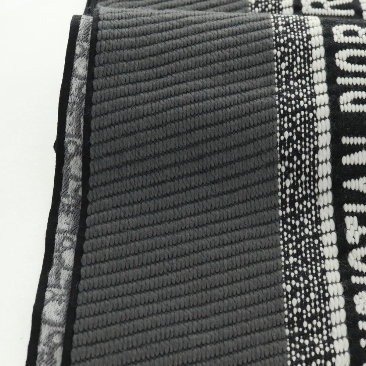 Christian Dior Oblique Big Scarf Wool Black Auth am10653V