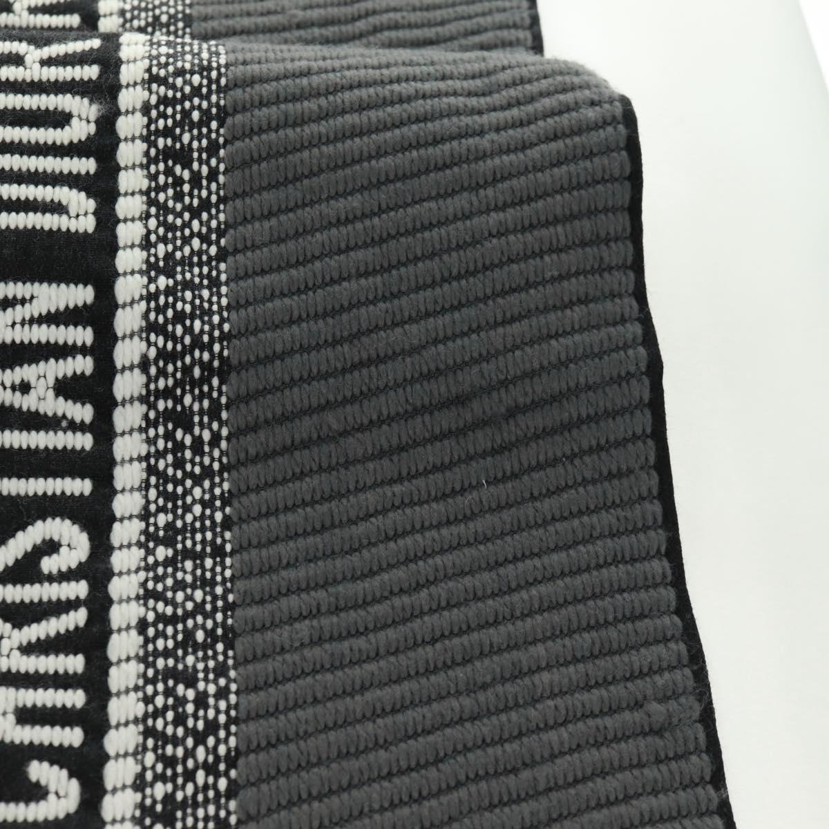 Christian Dior Oblique Big Scarf Wool Black Auth am10653V