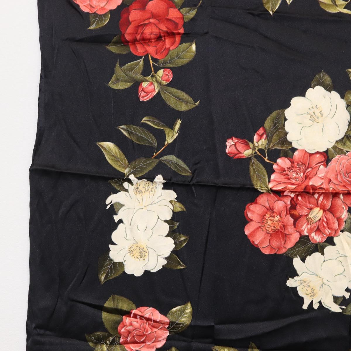 CHANEL Scarf Silk Black CC Auth am10657